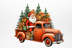 Christmas Truck Sublimation Clipart PNG Product Image 3