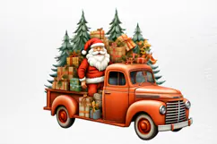 Christmas Truck Sublimation Clipart PNG Product Image 3