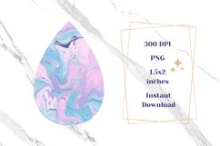 Liquid Teardrop Earrings Sublimation, Fluid Art Earrings PNG Product Image 3