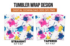 Colorful abstract splashes tumbler wrap sublimation design Product Image 3