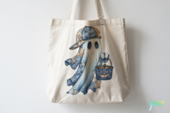 Retro Halloween Blue Denim Ghost Sublimation Clipart Product Image 4