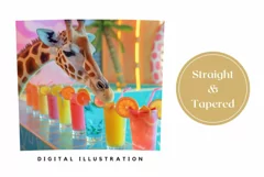 Funny Giraffe Tumbler Wrap, Summer Animals Tumbler PNG Product Image 3