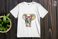 Patriotic Elephant Sunglasses Clipart PNG Product Image 3