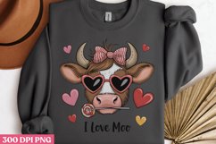 I love moo PNG, Coquette Valentines Day Sublim Product Image 3