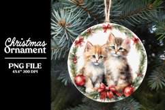 Cute Christmas Ornament Sublimation Round Circle Baby Animal Product Image 1