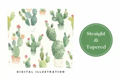 Cactus Tumbler Wrap Design, Watercolor Plants Tumbler PNG Product Image 3
