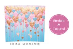 Love Hearts Tumbler Template, Valentine&#039;s Day Sublimation Product Image 3