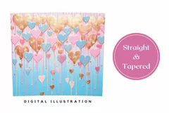 Love Hearts Tumbler Template, Valentine's Day Sublimation Product Image 3