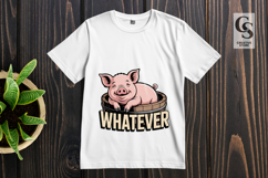 Whatever Pig Clipart Sublimation PNG Product Image 3