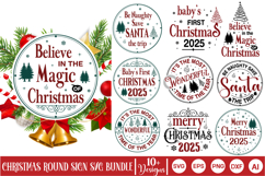 Vintage Round Sign Christmas SVG Bundle, Christmas SVG PNG Product Image 3