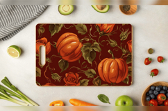 Fall Pumpkin Roses Cutting Boards sublimation Design Product Image 3