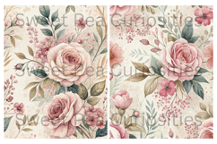 Shabby Chic, Pink, Paper, Floral, Papers, Junk Journal Product Image 3