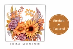 Flowers Tumbler Wrap Sublimation, Sunflowers Sublimation Product Image 3