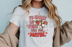 Cute Dog Sharing Fries Funny Food Lover Graphic Design Image Product Image 3