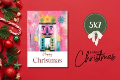 Pink Christmas Nutcracker Greeting Card Design Product Image 3