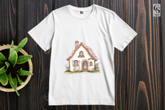 Cute Pink Cottage House Clipart Sublimation PNG Product Image 3