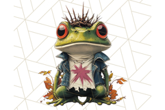 Floral Punk Frogs PNG - Neon Reble Grunge Amphibians Clipart Product Image 3