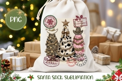 Rustic Christmas Trees Santa Sack, Christmas Tree PNG Product Image 1