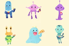 Aliens At The Movies Watercolor Style Clip Art Product Image 3