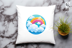 Rainbow Clouds Clipart Sublimation PNG Product Image 3