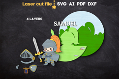 Baby Name Sign Knight SVG laser cut file for Glowforge Product Image 3