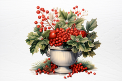 Winter Christmas Greenery Clipart PNG Product Image 3