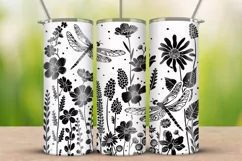 20oz Skinny Tumbler laser svg, Wildflowers pattern wrap Product Image 2