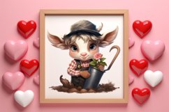 Vintage Valentines Farm Animals Clipart, Valentines Couple Product Image 3