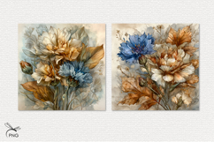Watercolor cornflowers digital paper, background clipart Product Image 3
