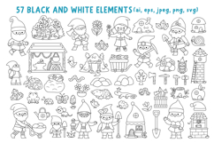 Funny dwarfs clipart, seamless patterns, designs Product Image 3