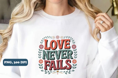 Love never fails Christian PNG design Product Image 3