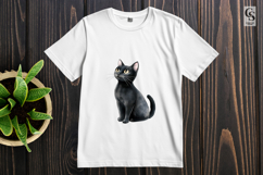 Black Cat Illustration Clipart Sublimation PNG Product Image 3