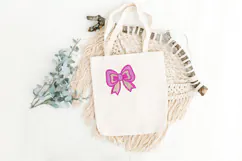 Pink Heart Bow Machine Embroidery Product Image 2