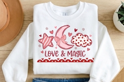 Love and Magic PNG, Valentine Moon PNG, Cute Valentine Desig Product Image 1