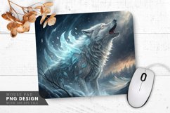 Icy Howl in a Snowstorm Mouse Pad PNG Design Product Image 1