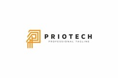 Priotech P Letter Logo Template Product Image 3