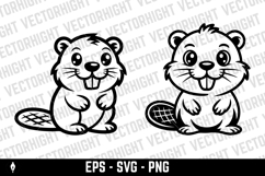Cute happy smiling beaver mascot Product Image 3