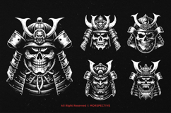 10 Bundle Dark Art Skull Samurai Mask Oni Japanese Demon Product Image 5