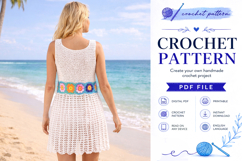 Floral Granny Square Crochet Dress Pattern PDF Product Image 2
