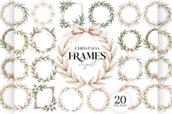 Elegant Christmas Frames Clipart, 20 PNG Product Image 1