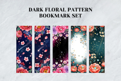 Dark Floral Pattern Bookmark Set,Gothic Flowers Stationery Product Image 3