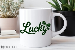Lucky St Patricks Day Design With Bow Clipart PNG Product Image 2