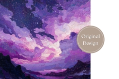 Purple Tumbler Wrap Design, Clouds Tumbler Sublimation Product Image 3