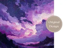 Purple Tumbler Wrap Design, Clouds Tumbler Sublimation Product Image 3