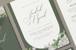 wedding card invitation set with roses flower wreath Product Image 2
