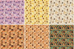 Retro Flower Power 70s Girl Digital Paper,Groovy Daisy Patte Product Image 3