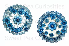 Doilies, Flowers, Lace, Elements, Clipart, Ephemera, PNG Product Image 3