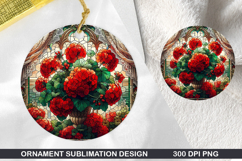 Flower Stained Glass Ornament PNG, Digital Download File Product Image 1