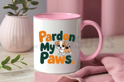 Cute Dog With Pardon My Paws Text For Sublimation Designs Product Image 3