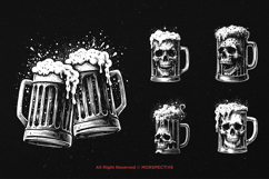 10 Bundle Dark Art Beer Mug Skull Drink Brew Drunk Hangover Product Image 5